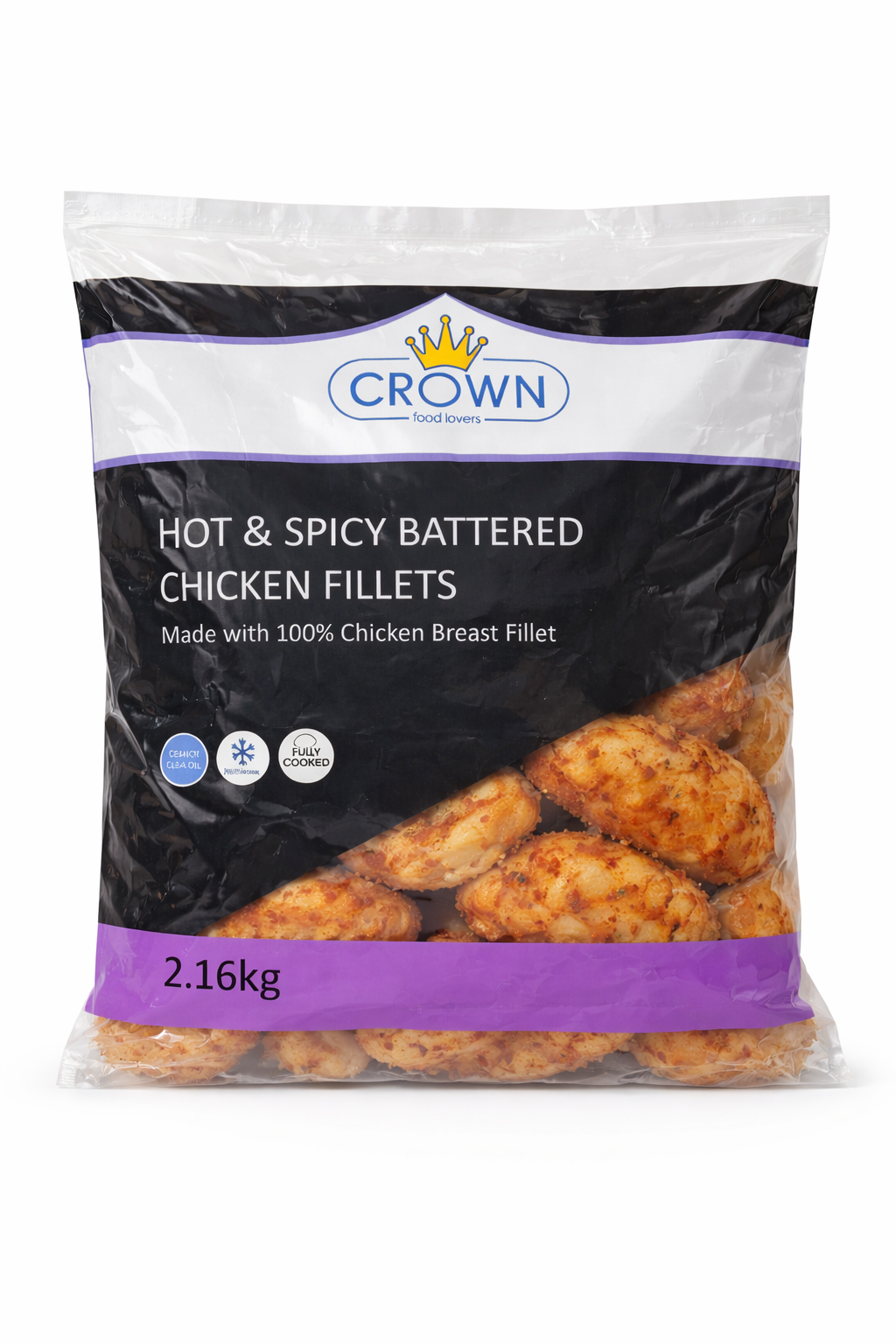 CROWN HOT&SPICY BATT CHICKEN FILLET BURGER(18X110g