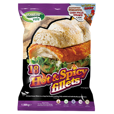 MEADOWVALE HOT & SPICY FILLET BURGER 110G 1X1.98KG