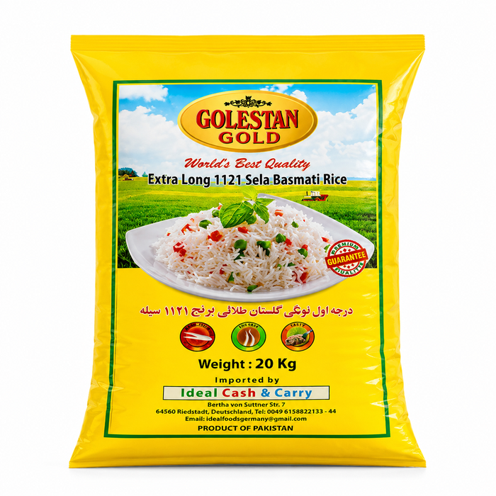 GOLESTAN EXTRA LONG BASMATI RICE (YELLOW BAG) 20KG