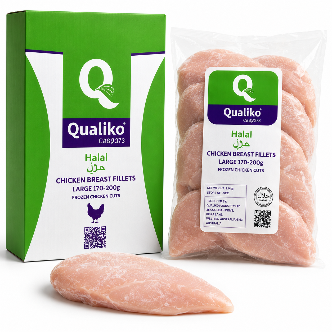 QUALIKO FROZEN IQF FILLETS 170-200G 10KG