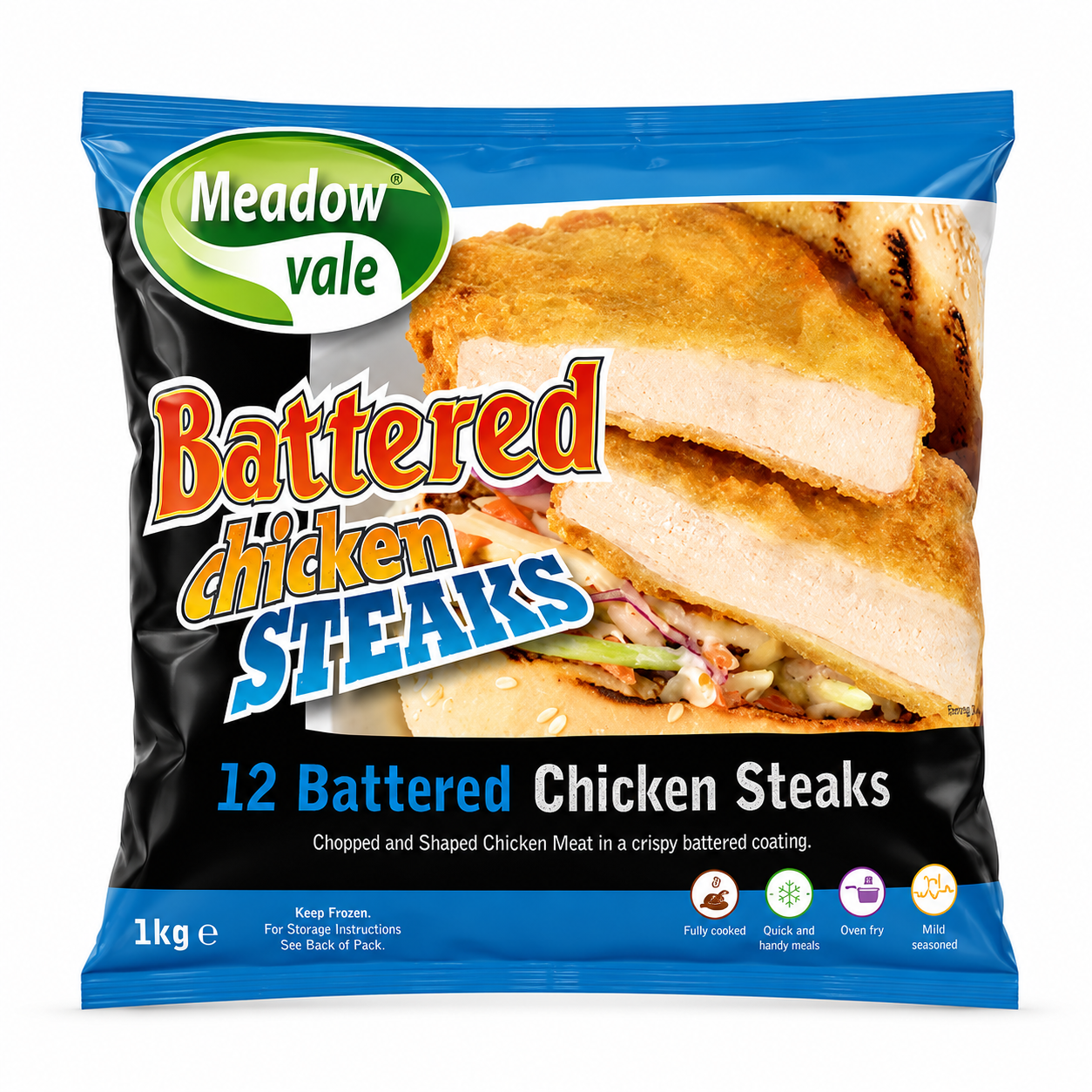 MEDOWVALE CHICKEN STEAKS PATTIES 1KG