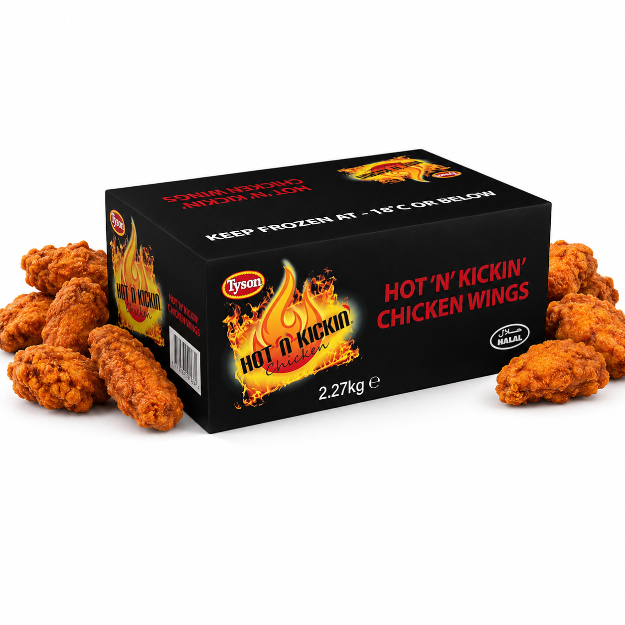 TYSON HOT 'N' KICKIN HALAL CHICKEN WINGS 2.27KG